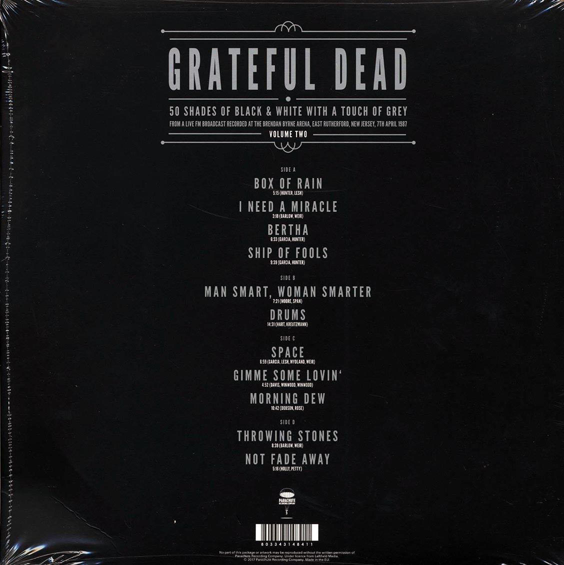 Grateful Dead - 50 Shades Of Black & White With A Touch Of Grey Volume 2: Brendan Byrne Arena, East Rutherford, New Jersey, 7th April 1987 (2xLP)