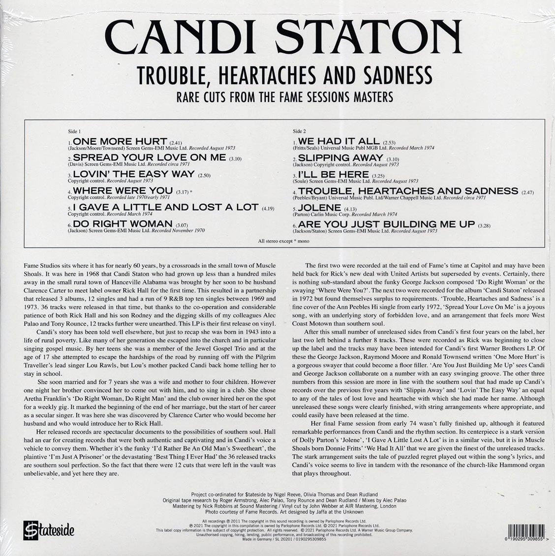 Candi Staton - Trouble, Heartaches And Sadness: Rare Cuts From The Fame Sessions Masters (RSD 2021) (ltd. ed.)