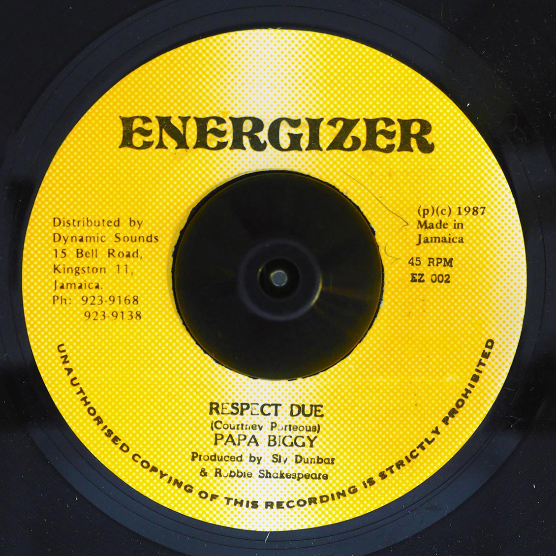 Papa Biggy - Respect Due / Version (rhythm: "Darker Shade Of Black")