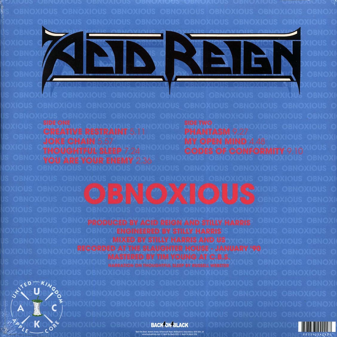 Acid Reign - Obnoxious (remastered) (pink vinyl)