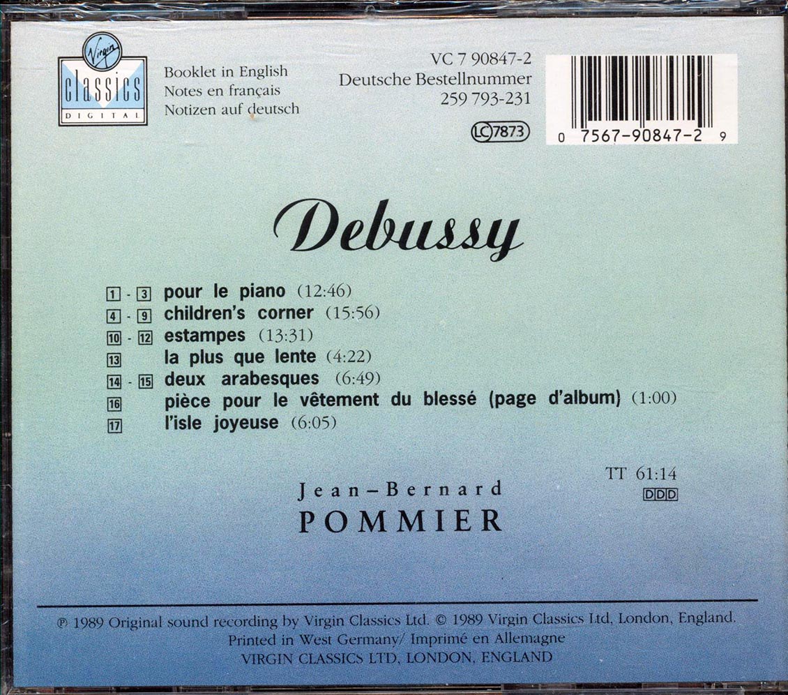 Jean-Bernard Pommier And Claude Debussy - Children's Corner, Pour Le Piano, Estampes