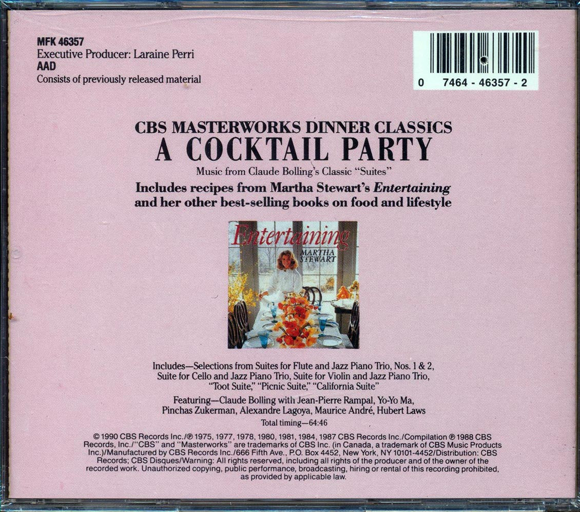 Canon, Sentimentale, Ragtime, Etc. - Dinner Classics: A Cocktail Party