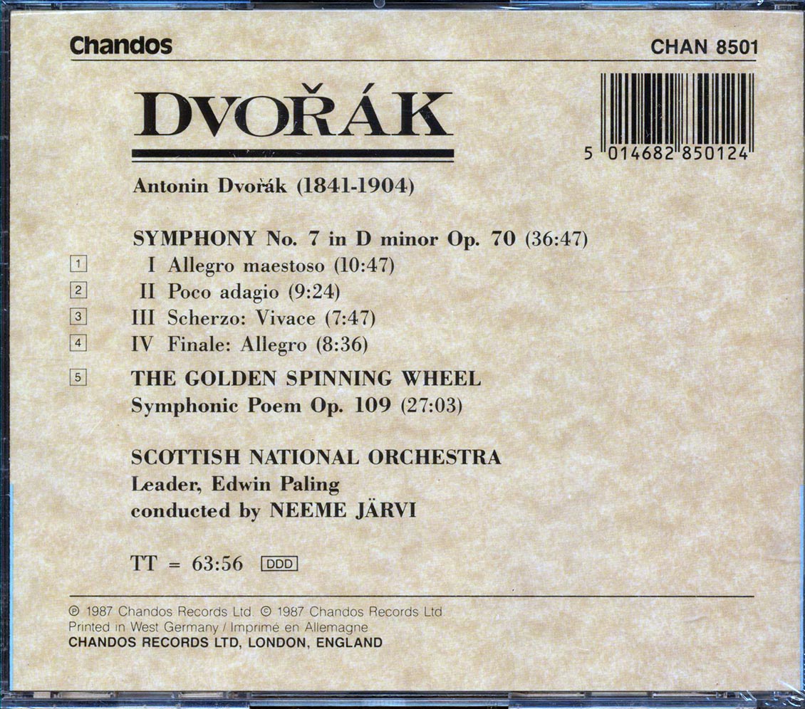 Dvorak, Scottish National Orchestra, Neeme Jarvi - Symphony Number 7