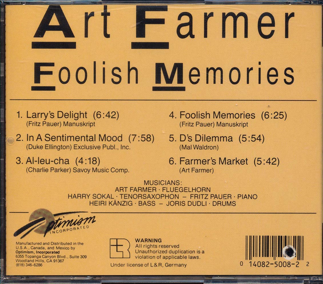 Art Farmer - Foolish Memories (marked/ltd stock)