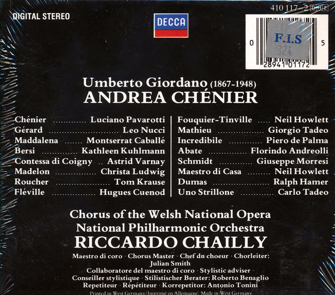 Giordano, Luciano Pavarotti, Montserrat Caballe, Etc. - Andrea Chenier