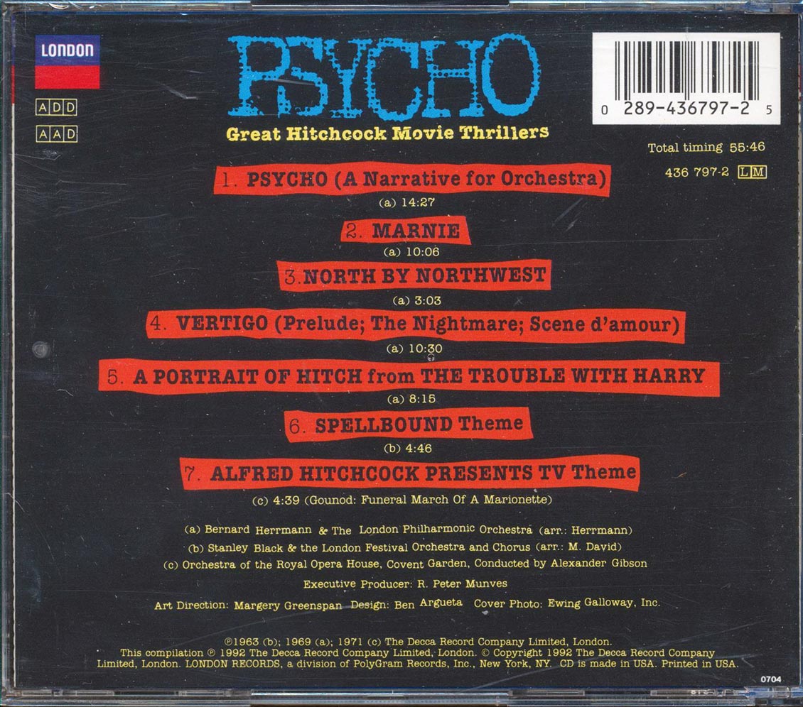 Bernard Herrmann - Psycho: Great Hitchcock Movie Thrillers