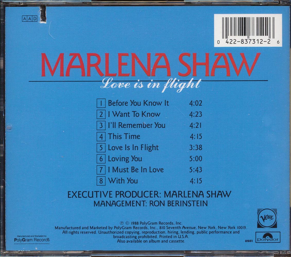 Marlena Shaw - Love Is In Flight (marked/ltd stock)
