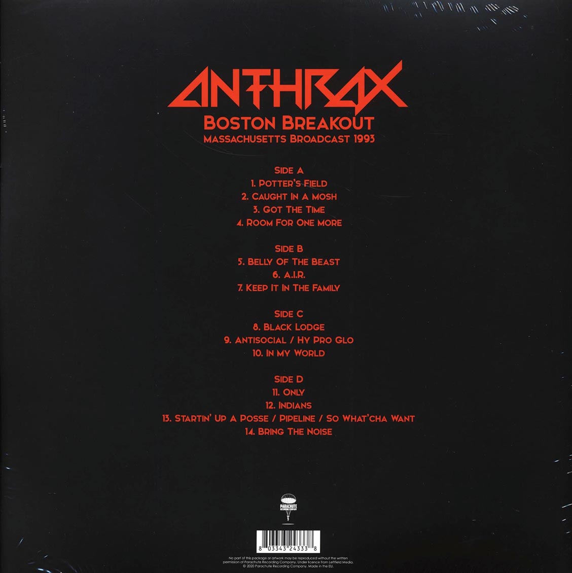 Anthrax - Boston Breakout: Massachusetts Broadcast 1993 (2xLP)