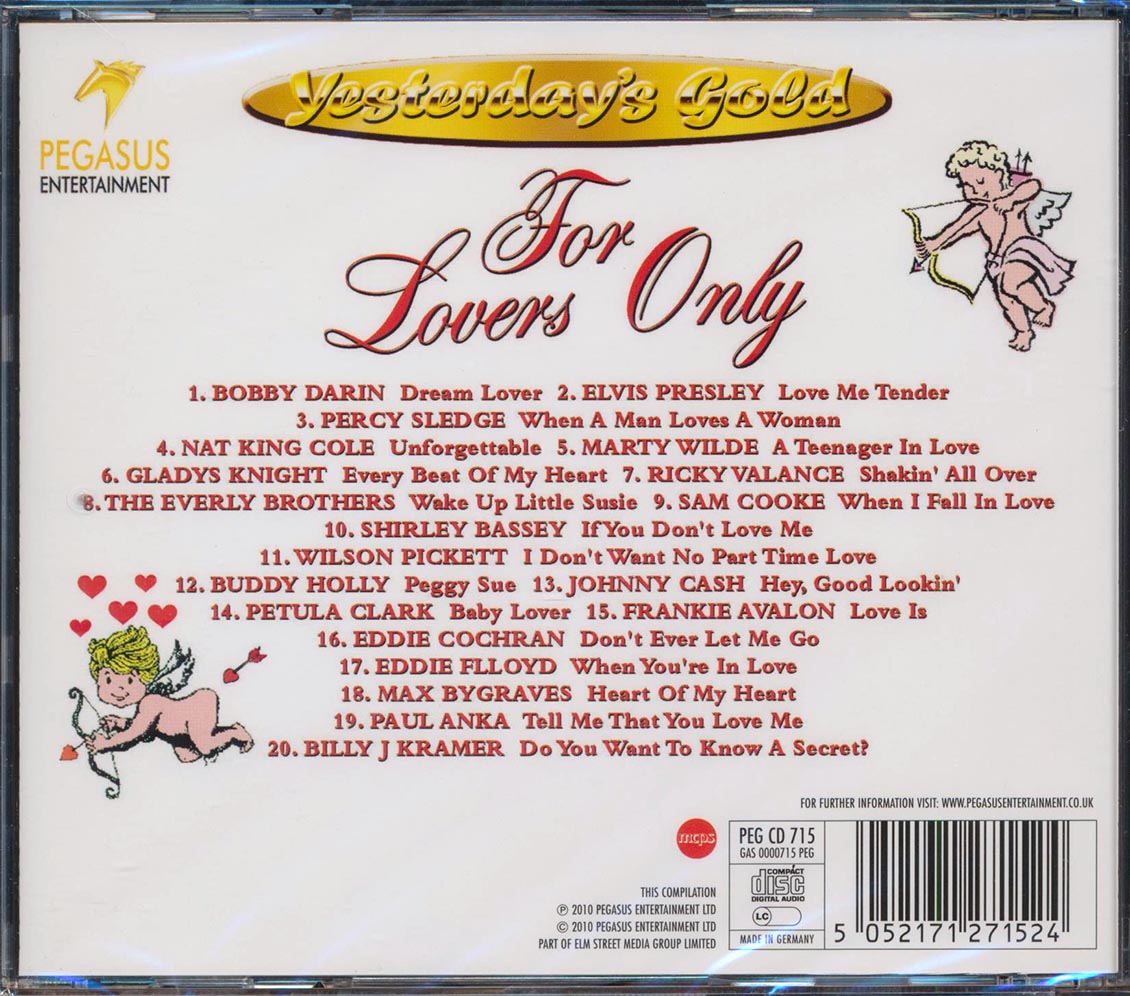 Elvis Presley, Nat King Cole, Sam Cooke, Bobby Darin, Etc. - For Lovers Only: Yesterdays' Gold