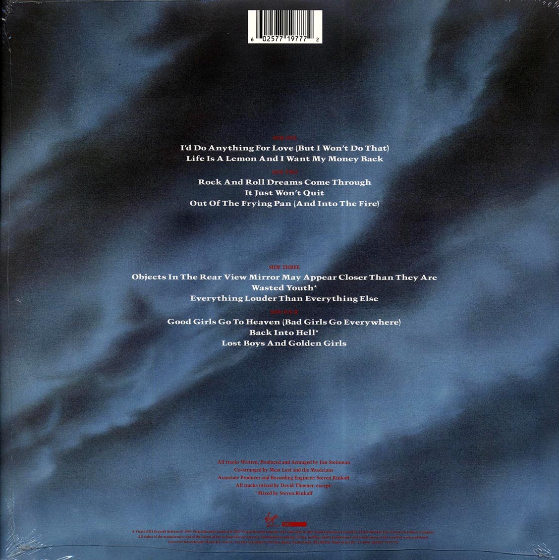 Meat Loaf - Bat Out Of Hell II: Back Into Hell (25th Anniv. Ed.) (2xLP) (incl. mp3)