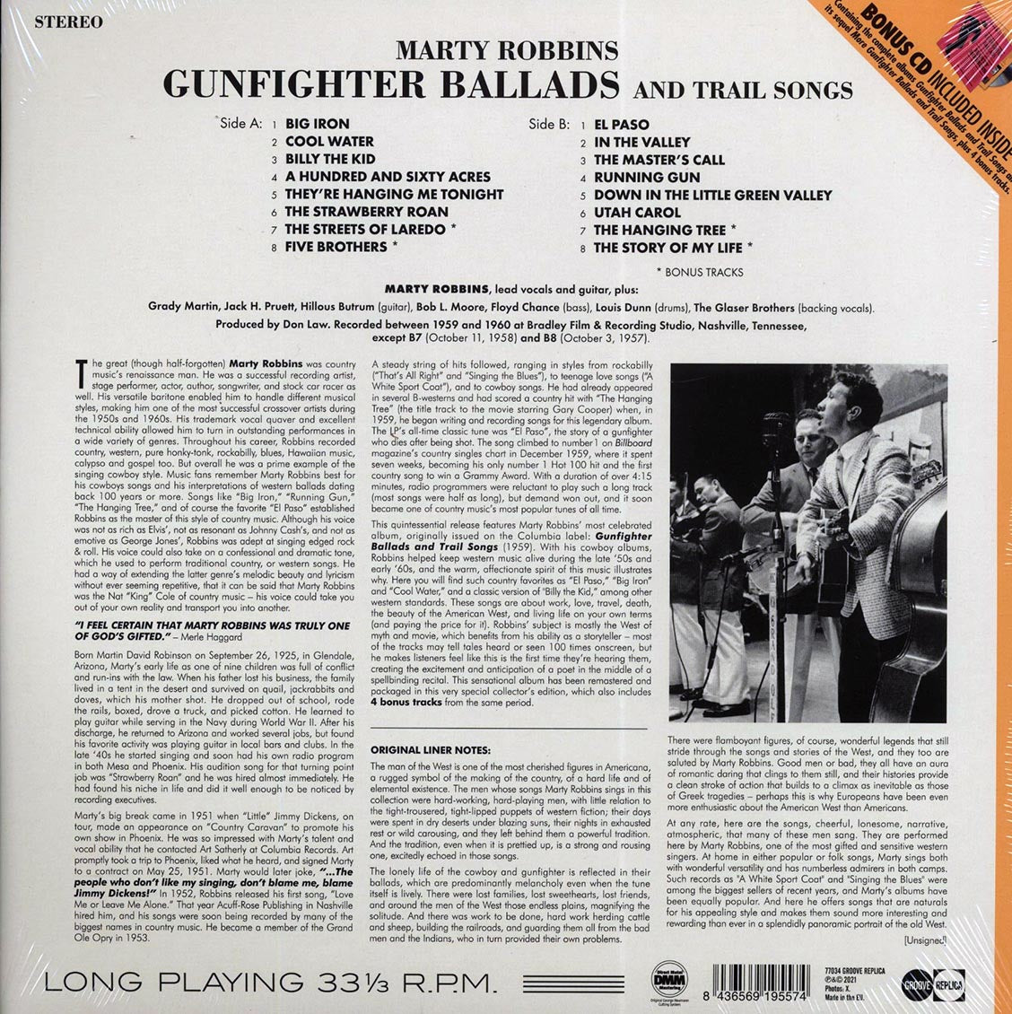 Marty Robbins - Gunfighter Ballads And Trail Songs (+4 bonus tracks) (ltd. ed.) (180g) (incl. CD)