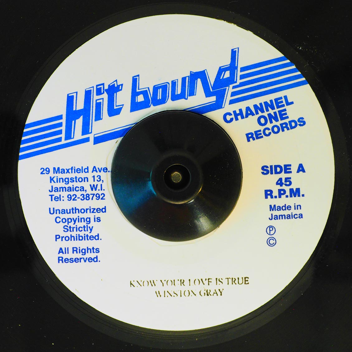 Winston Gray - Know Your Love Is True / The Roots Radics - Version