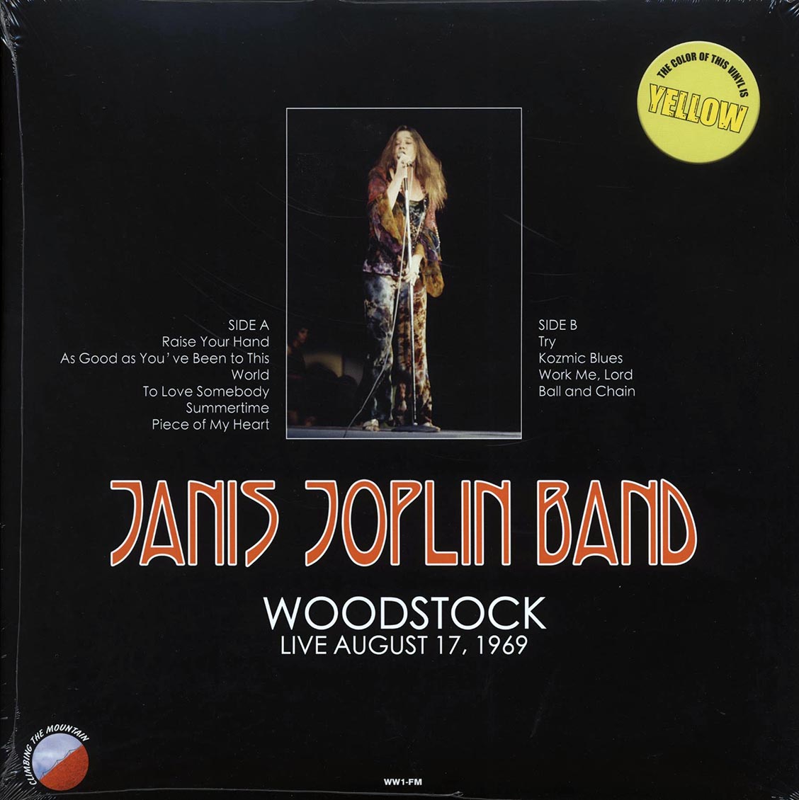 Janis Joplin - Woodstock Live August 17, 1969 (yellow vinyl)