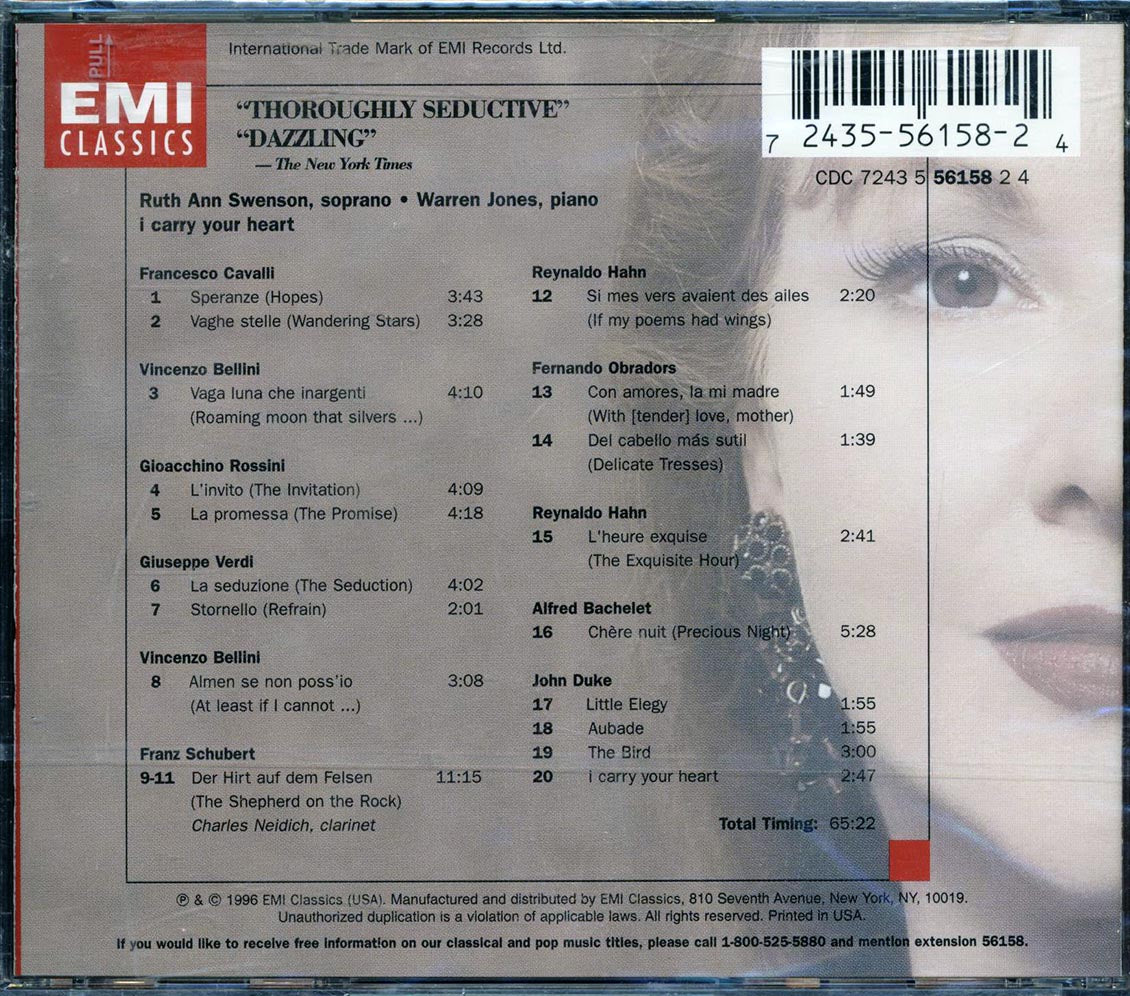 Ruth Ann Swenson, Warren James - I Carry Your Heart