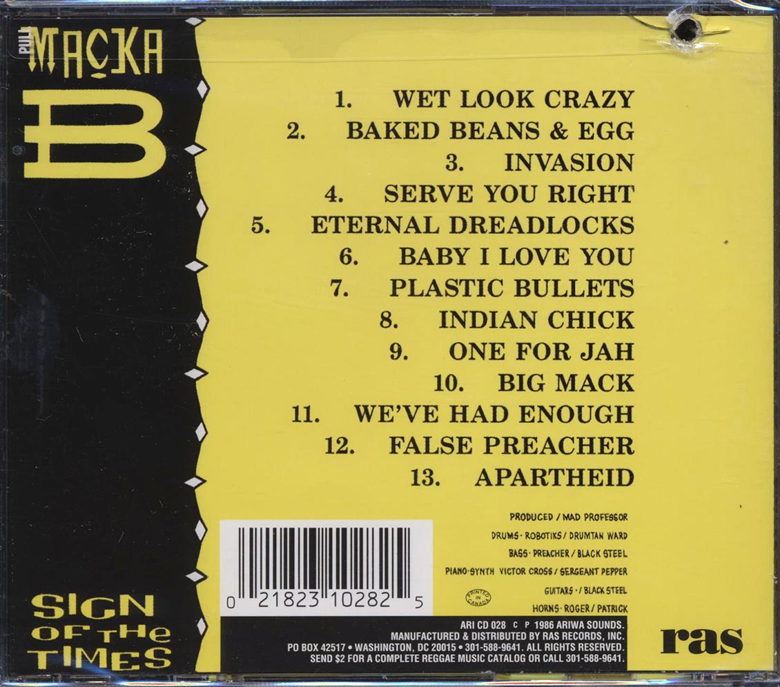 Macka B - Sign Of The Times + We've Had Enough (2 albums on 1 CD) (marked/ltd stock)