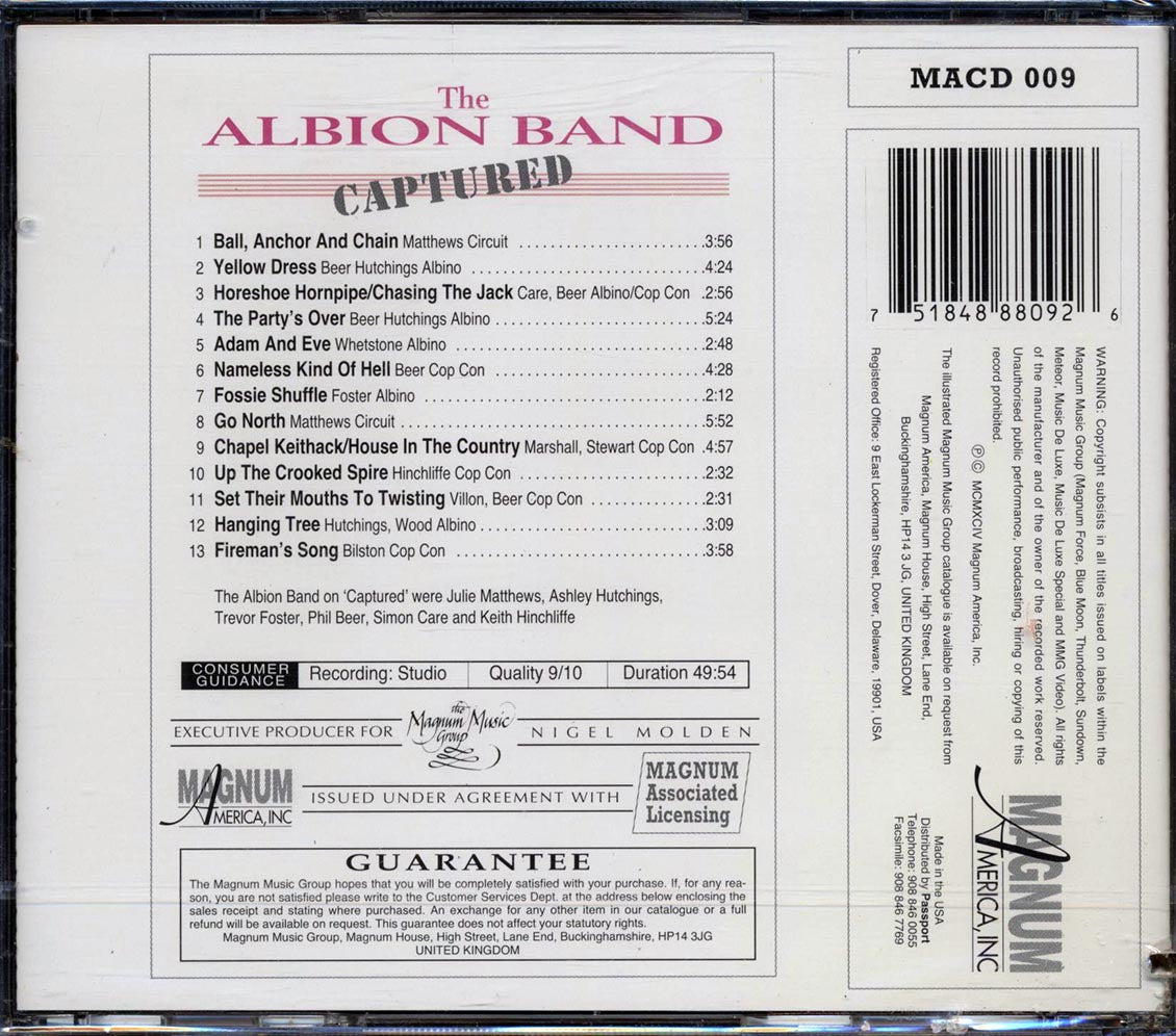The Albion Band - Captured (marked/ltd stock)