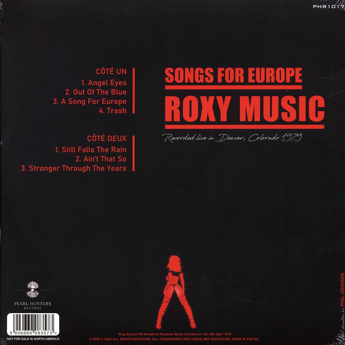 Roxy Music - Songs For Europe: Live Radio Broadcast, Rainbow Music Hall, Denver, December 4th, 1979 (orange vinyl)