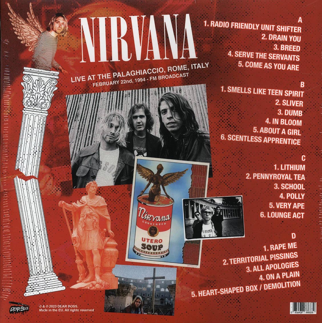 Nirvana - Live At The Palaghiaccio, Rome, Italy, February 22nd, 1994 FM Broadcast (2xLP)