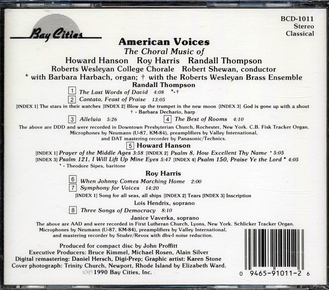 Howard Hanson, Roy Harris, Randall Thompson - American Voices: The Choral Music