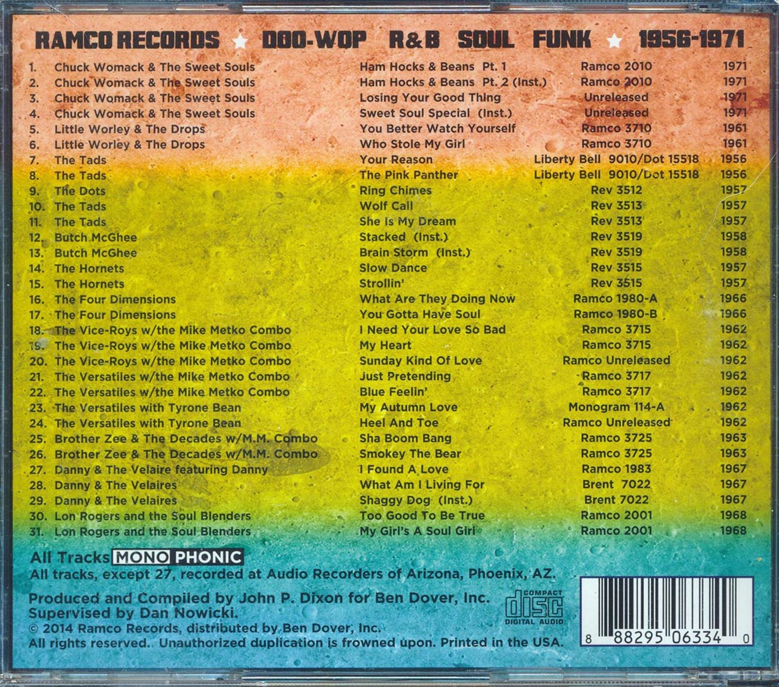 Chuck Womack & The Sweet Souls, Little Worley & The Drops, The Tads, Etc. - Sha-Boom Bang: Ramco Records 1956-1971 (31 tracks)