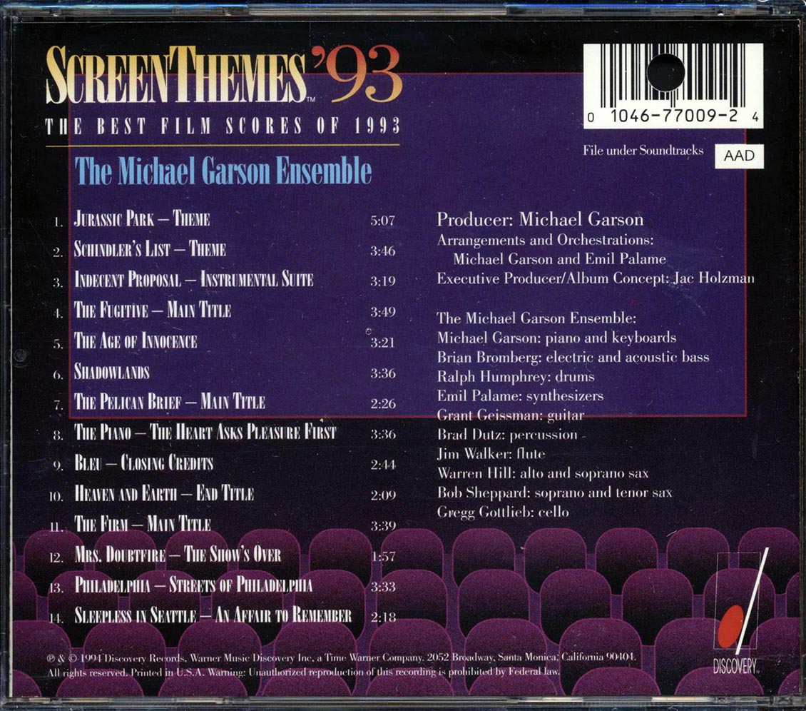 Michael Garson - Screen Themes '93: The Best Film Scores Of 1993 (marked/ltd stock)