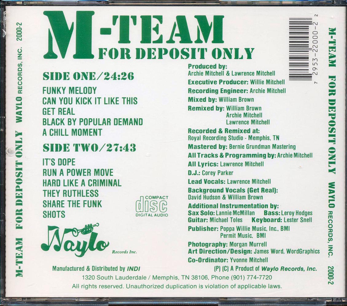 M-Team - For Deposit Only