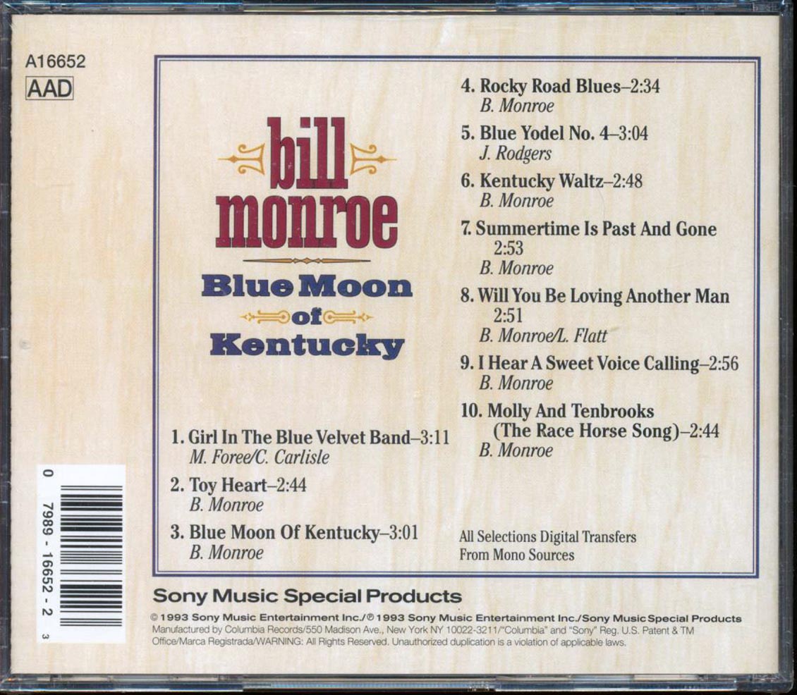 Bill Monroe - Blue Moon Of Kentucky
