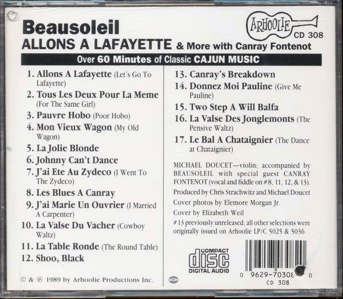 Beausoleil, Michael Doucet, Canray Fontenot - Allons A Lafayette And More (marked/ltd stock)