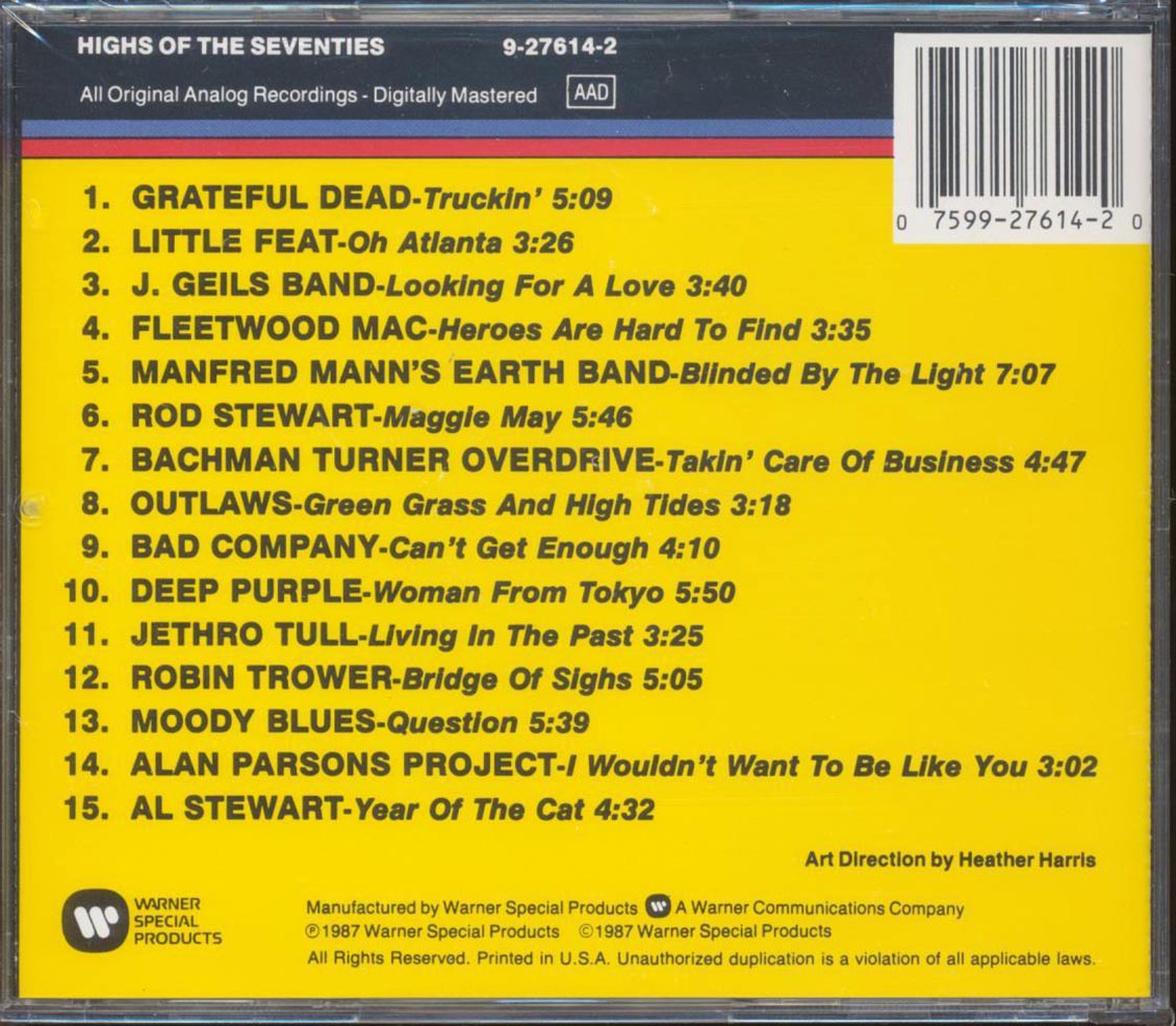 The Moody Blues, Rod Stewart, Grateful Dead, Etc. - Highs Of The Seventies