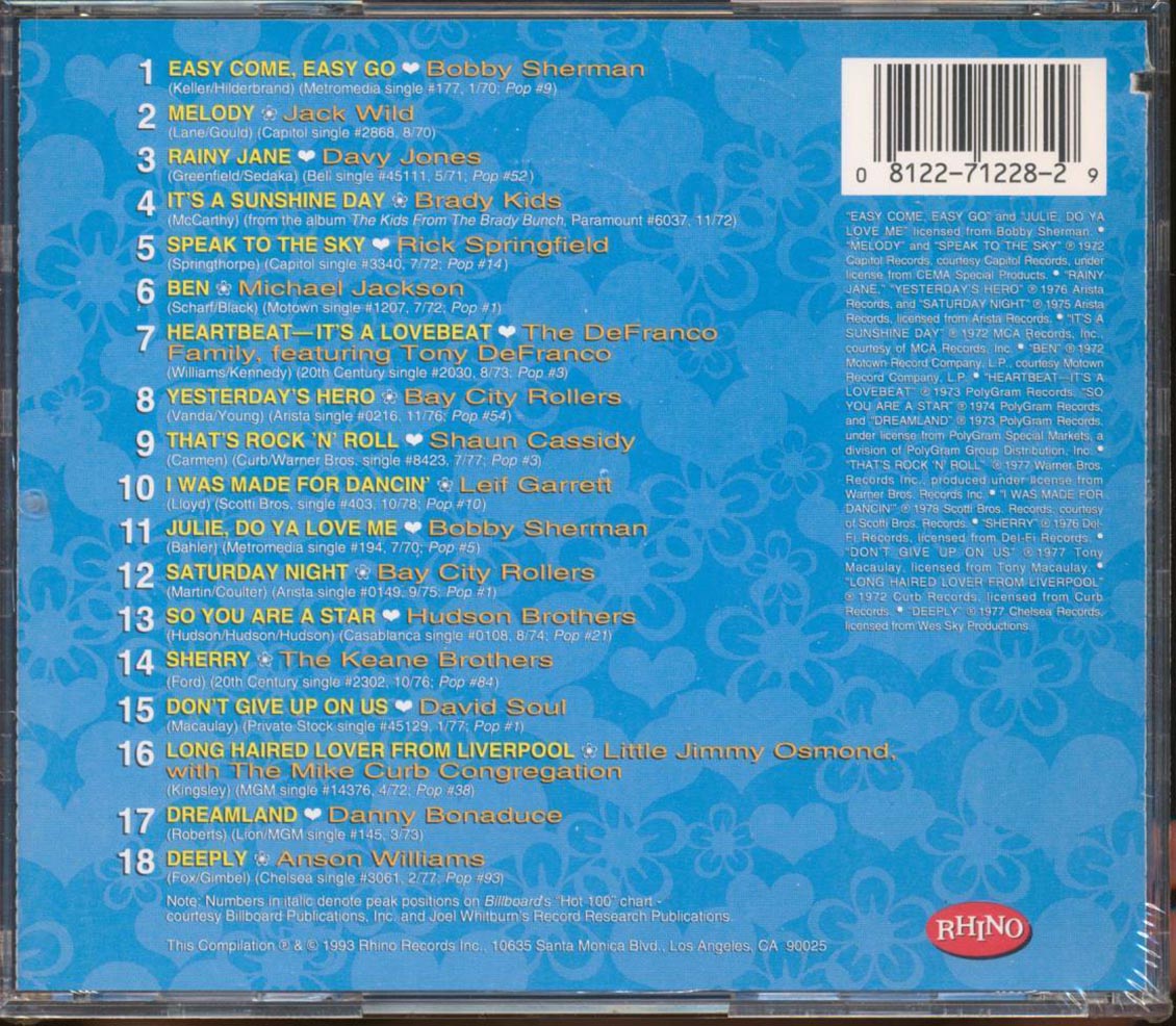 Bobby Sherman, Davy Jones, Jack Wild, Etc. - Yesterday's Heroes: 70s Teens Idols (marked/ltd stock)