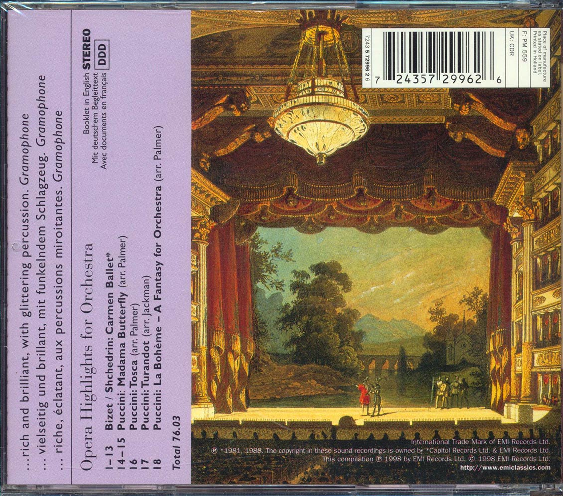 Bizet, Shchedrin, Gerard Schwarz, Etc. - Opera Highlights For Orchestra