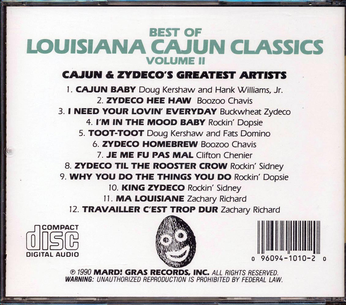 Boozoo Chavis, Clifton Chenier, Rockin Sidney, Etc. - Best Of Louisiana Cajun Classics Volume 2 (marked/ltd stock)
