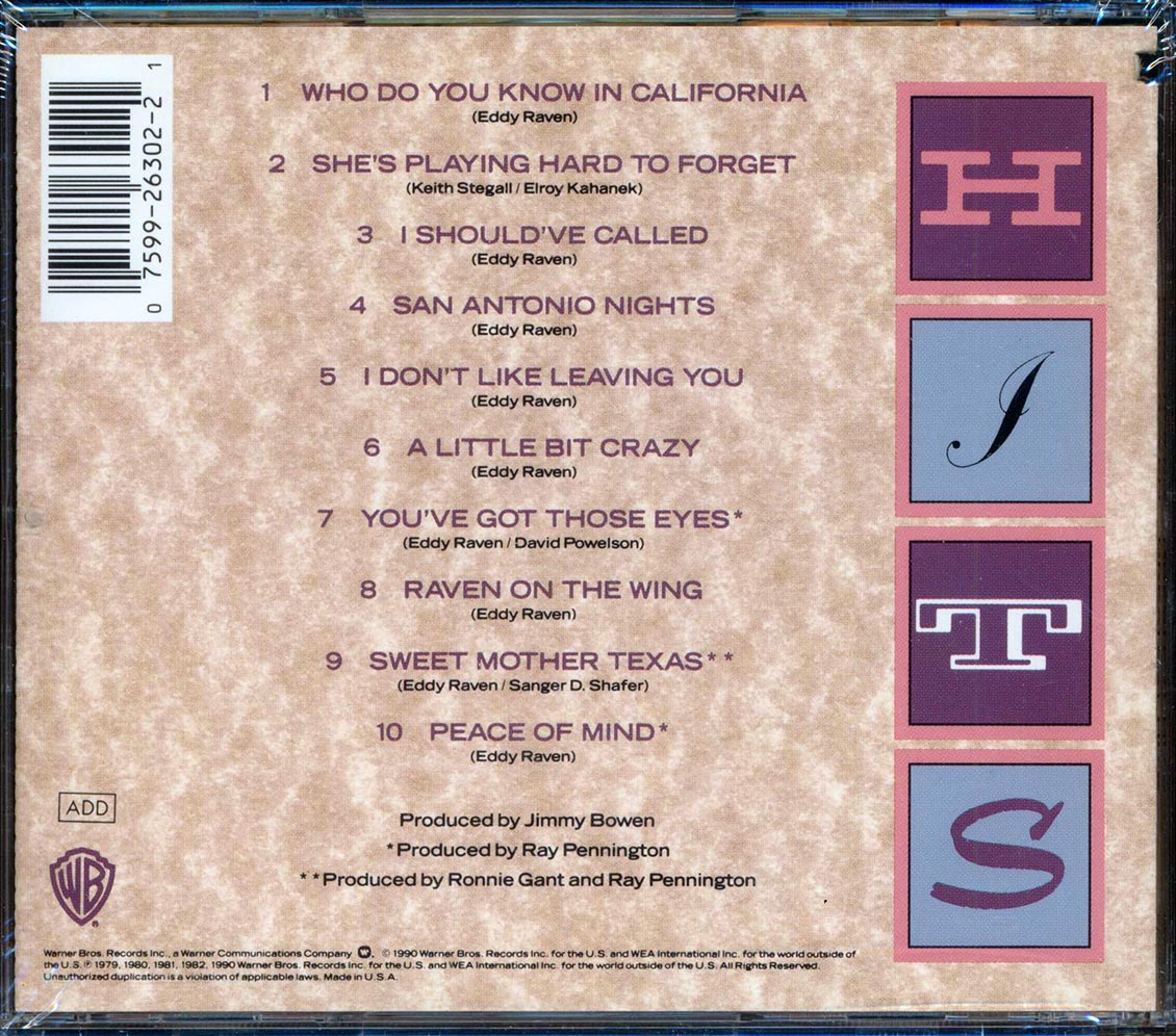 Eddy Raven - Greatest Hits (marked/ltd stock)