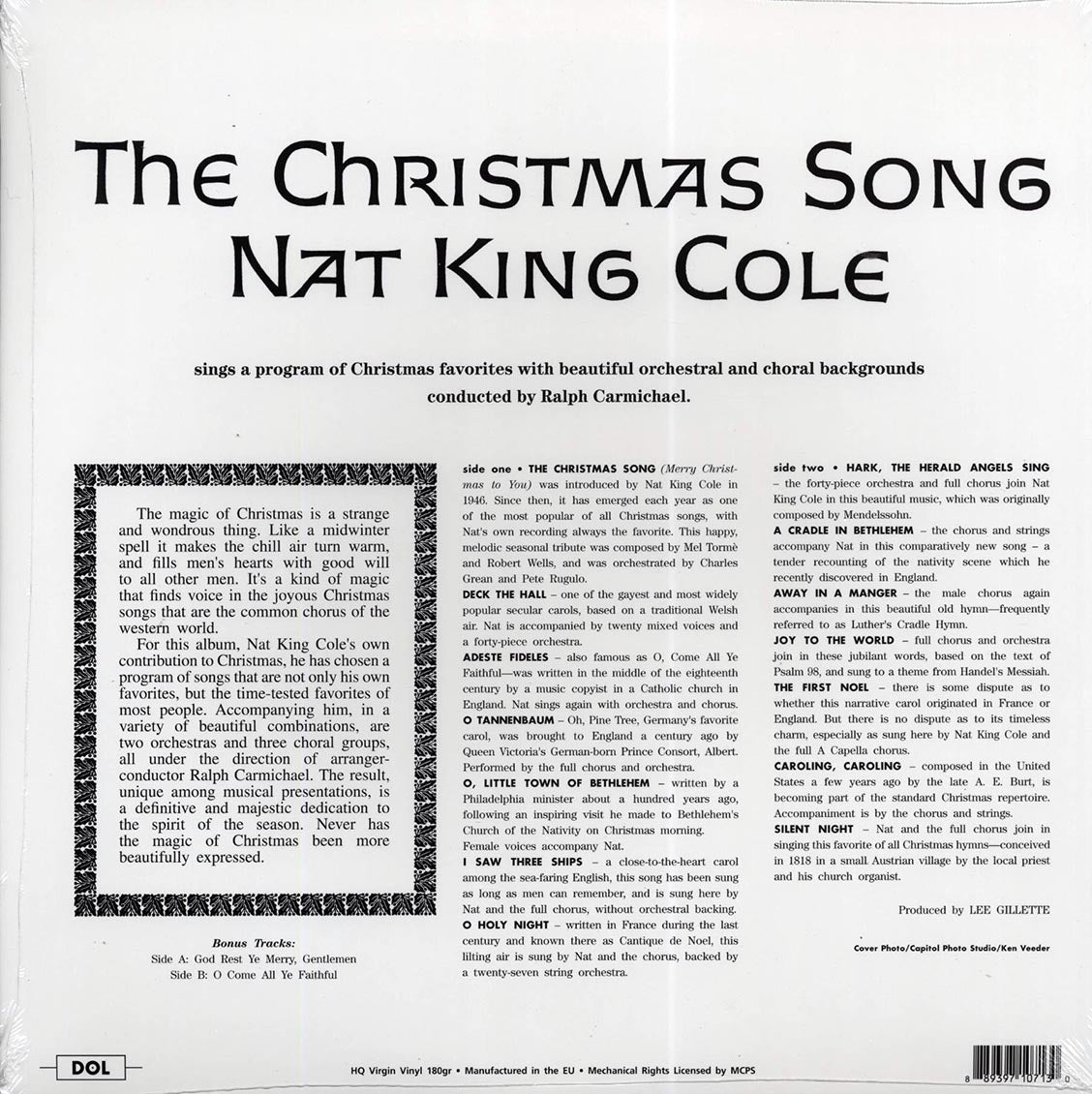 Nat King Cole - The Christmas Song (die-cut jacket) (180g) (red vinyl)