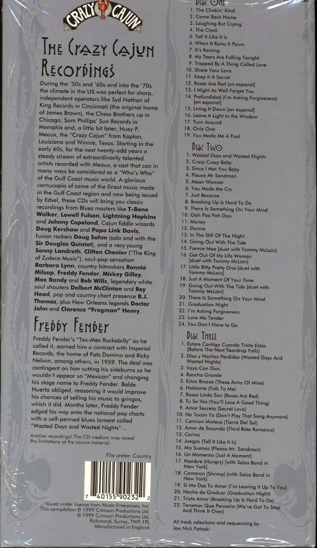 Freddy Fender - The Voice (tall casebound set) (65 tracks) (3xCD) (box set) (incl. large booklet)