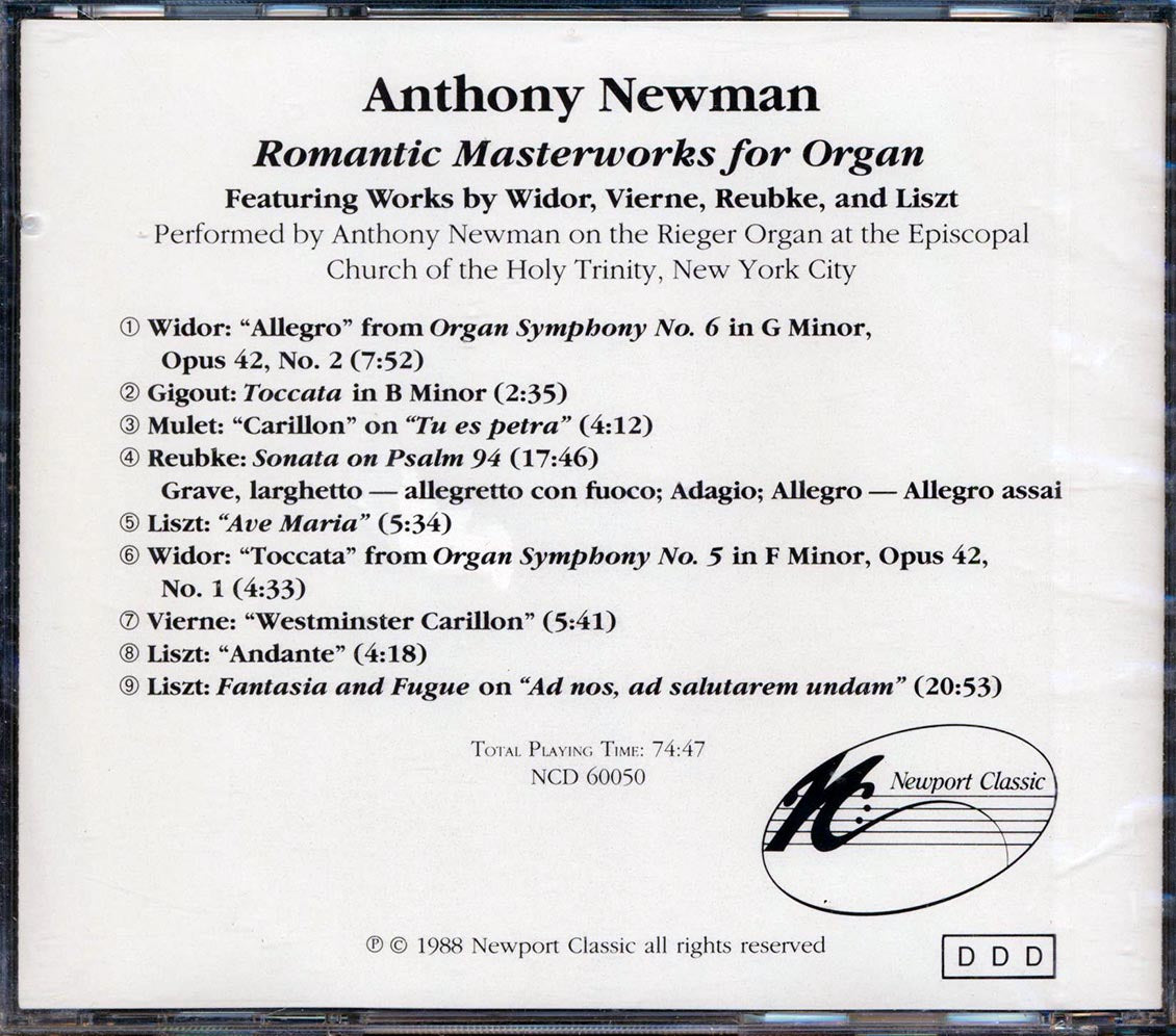 Anthony Newman - Romantic Masterworks For Organ