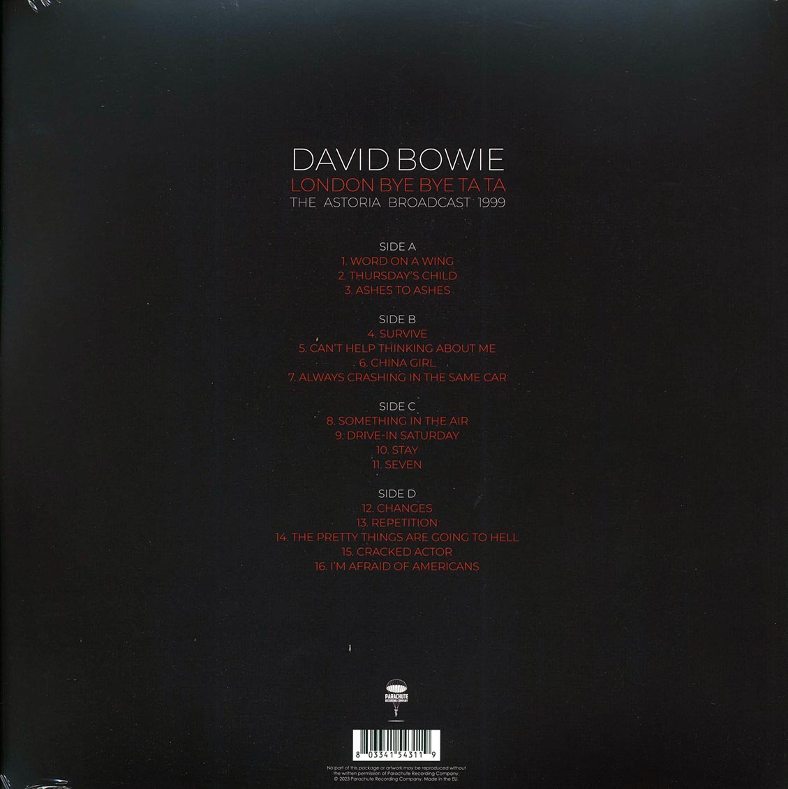 David Bowie - London Bye Bye Ta Ta: The Astoria Broadcast 1999 (ltd. ed.) (2xLP) (clear vinyl)