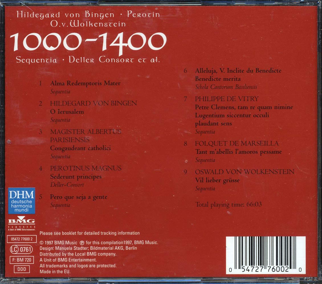 Hildegard Von Bingen, Perotin, Oswald Von Wolkenstein, Sequentia, Deller Consort - 1000-1400