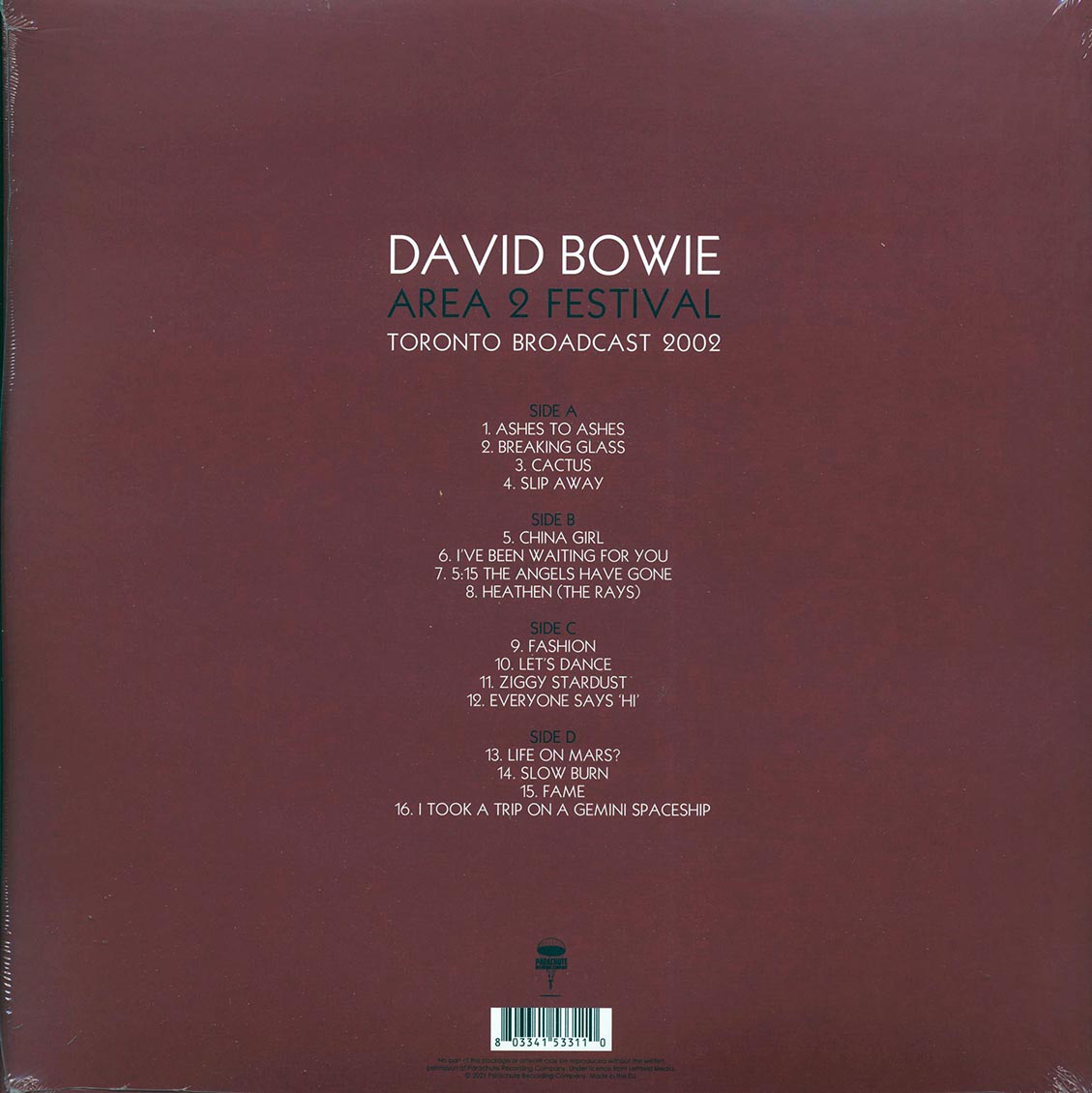 David Bowie - Area 2 Festival: Toronto Broadcast 2002 (2xLP)
