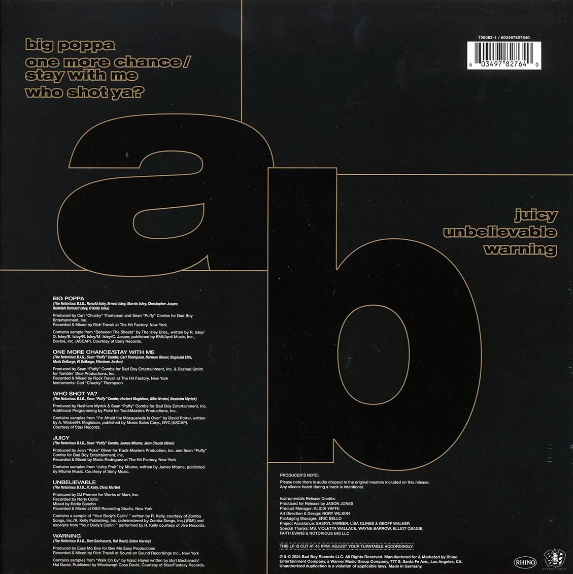 The Notorious BIG - Ready To Die Instrumentals (RSD 2024) (ltd. ed.)