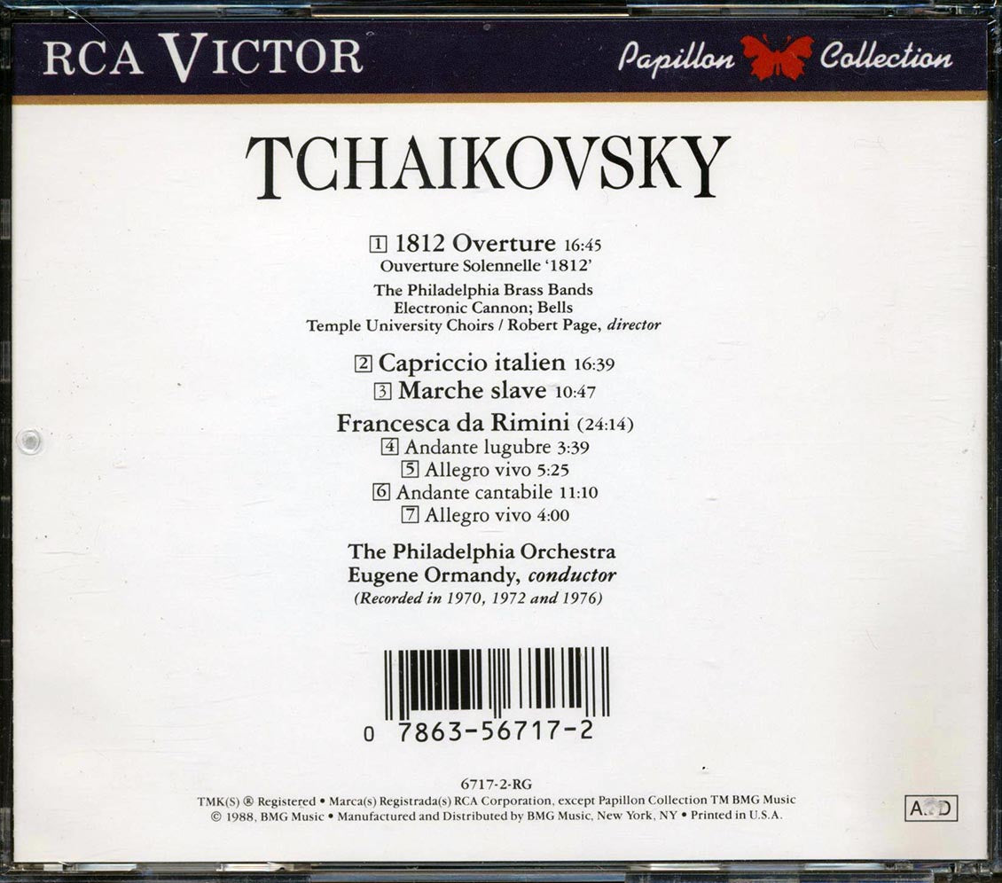 Tchaikovsky, The Philadelphia Orchestra, Eugene Ormandy - 1812 Overture, Capriccio Italien, Marche Slave, Francesca Da Rimini