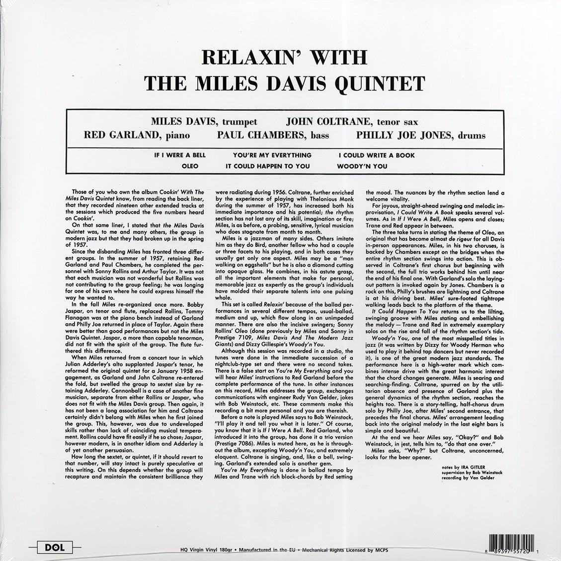 The Miles Davis Quintet - Relaxin' With The Miles Davis Quintet (180g)