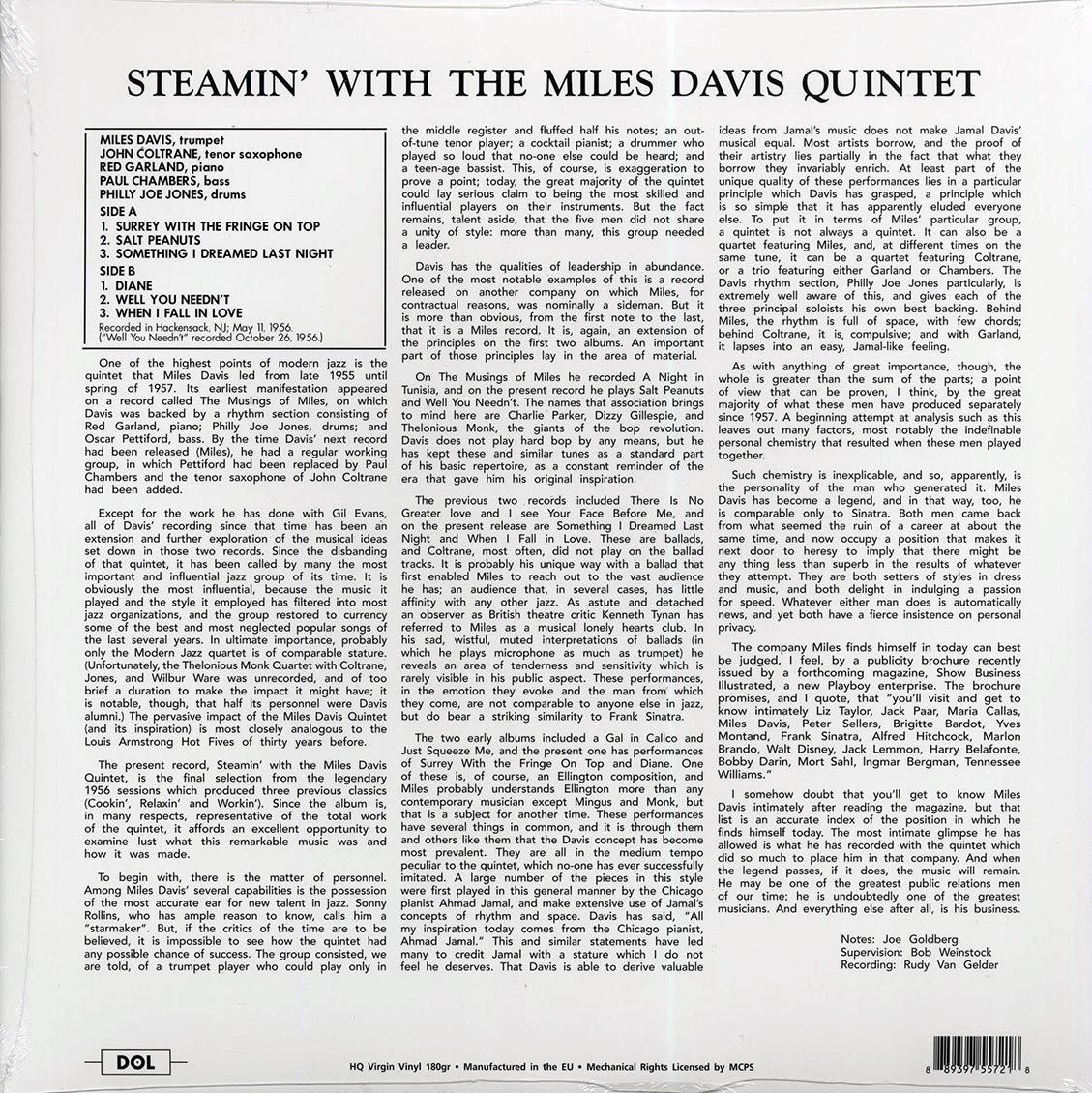 Miles Davis Quintet - Steamin' With The Miles Davis Quintet (180g)