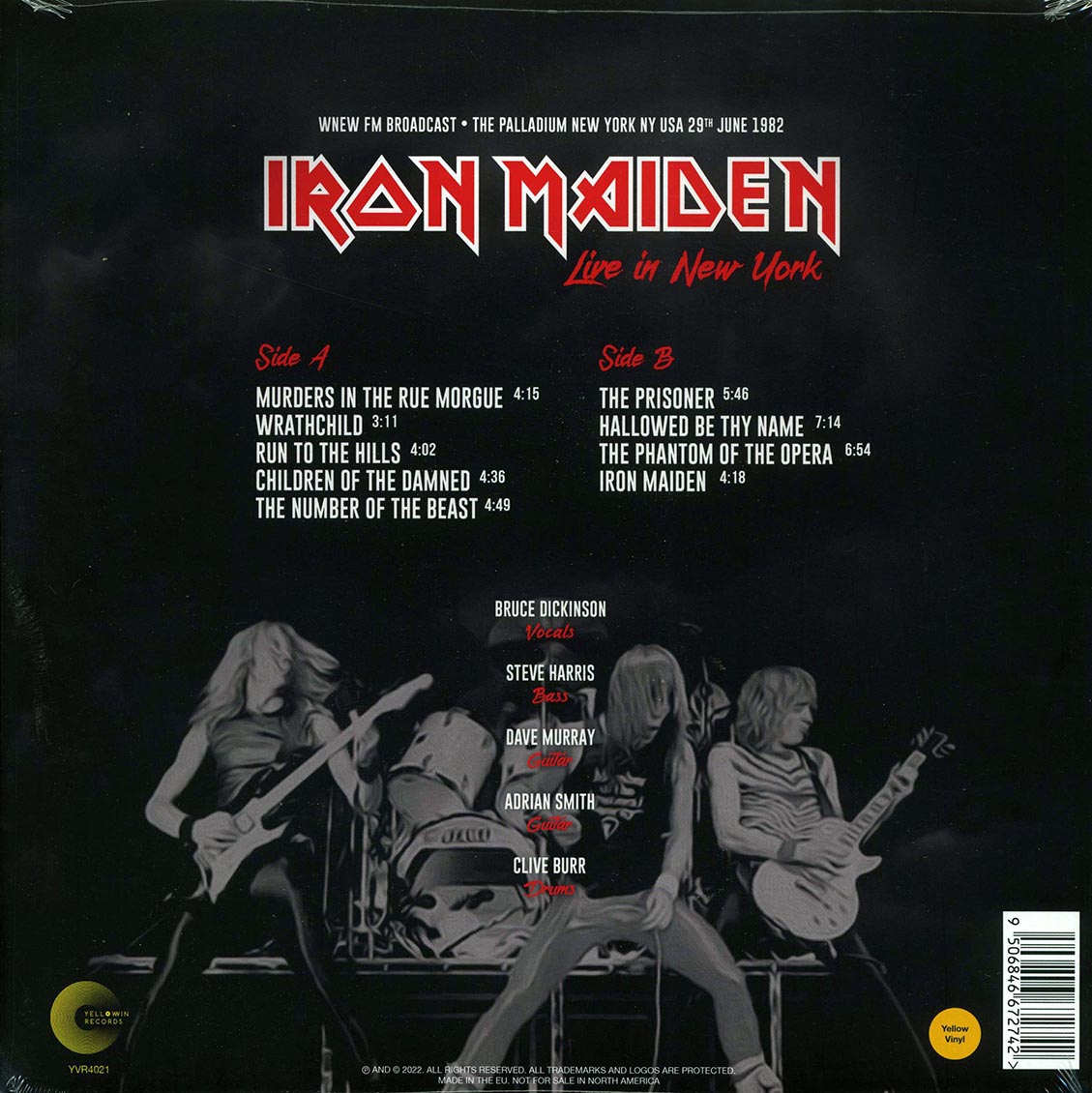 Iron Maiden - Live In New York: The Palladium New York, June 29th 1982 (yellow vinyl)