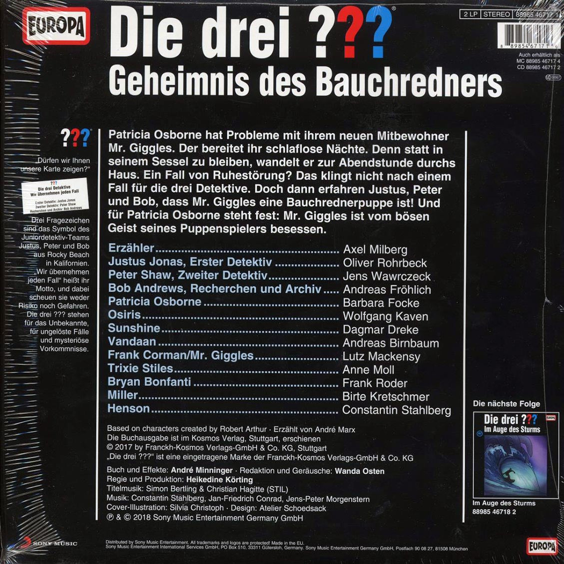 Andre Marx - Die Drei 196: Geheimnis Des Bauchredners (2xLP)