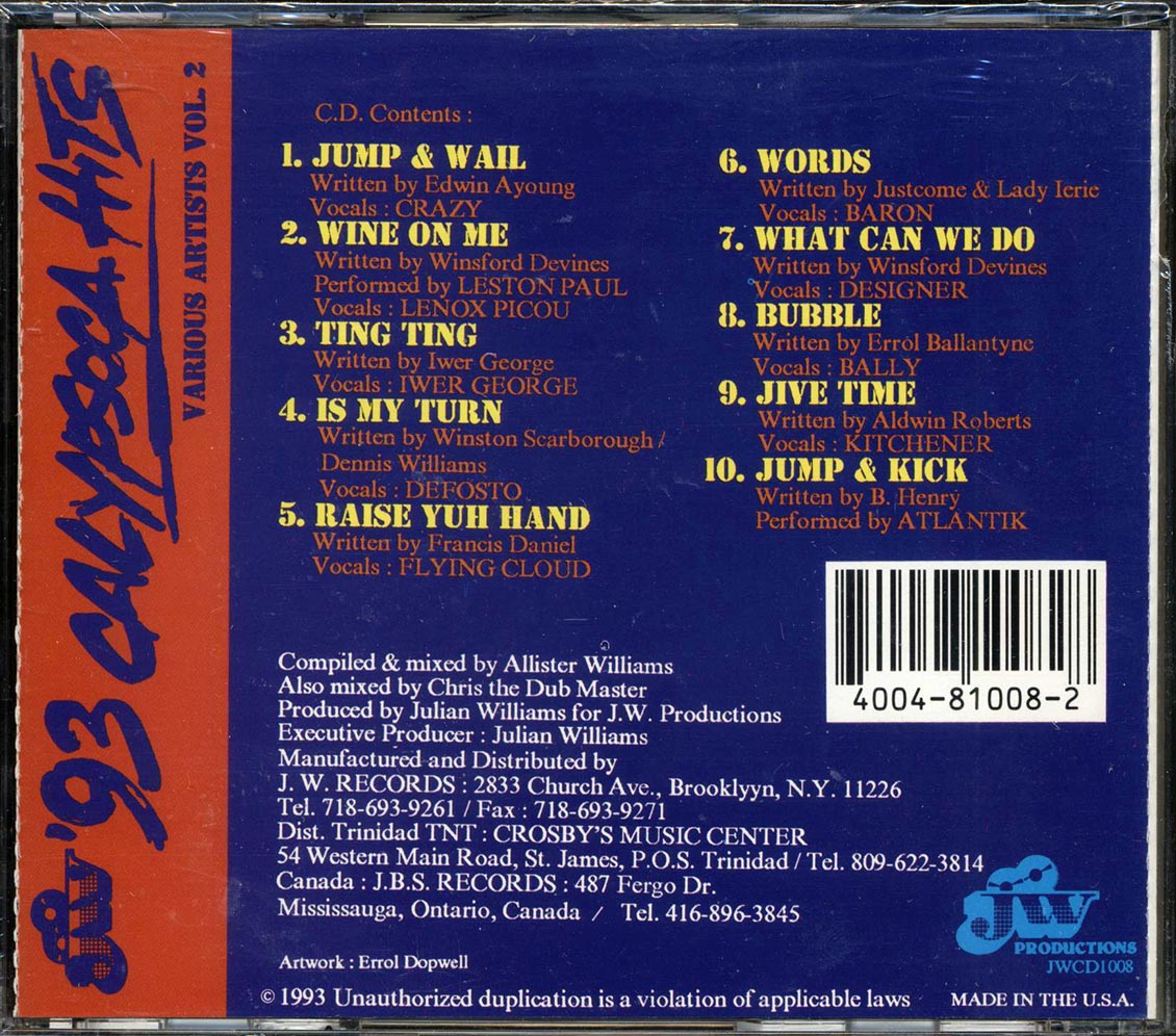 Baron, Iwer George, Kitchener, Etc. - '93 Calypso Hits