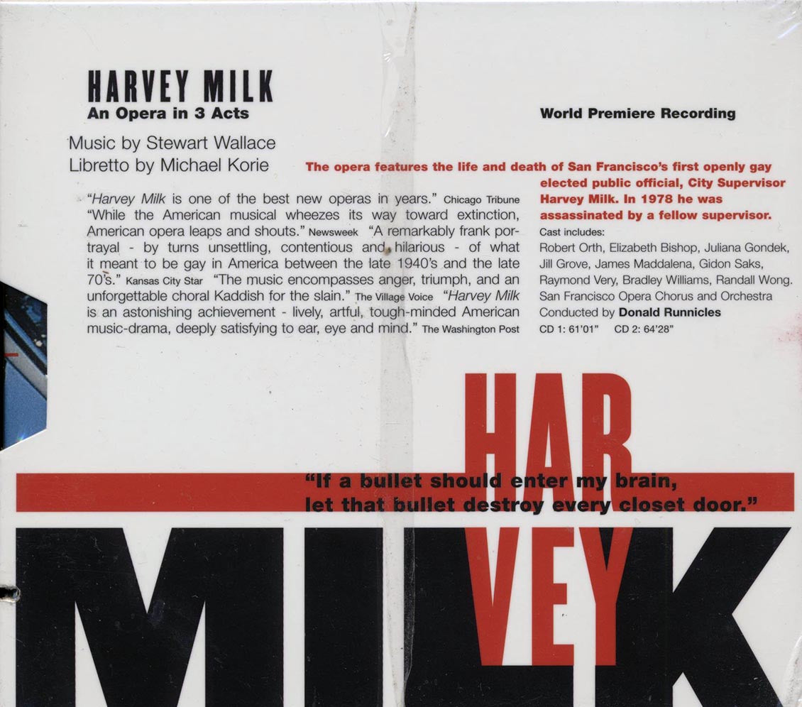 Stewart Wallace, Michael Korie, San Francisco Opera, Donald Runnicles - Harvey Milk (39 tracks) (2xCD) (box set) (incl. large booklet)