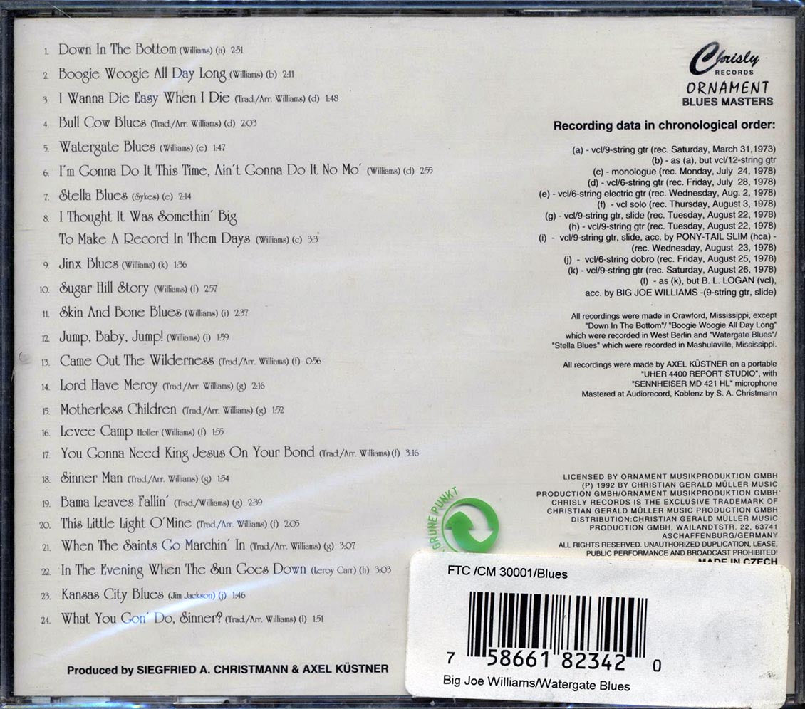 Big Joe Williams - Watergate Blues (24 tracks)
