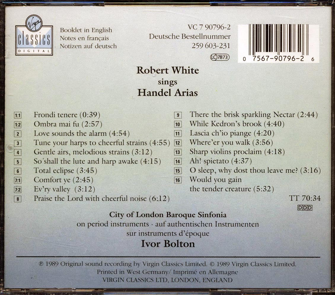 Robert White, City Of London Baroque Sinfonia - Robert White Sings Handel Arias