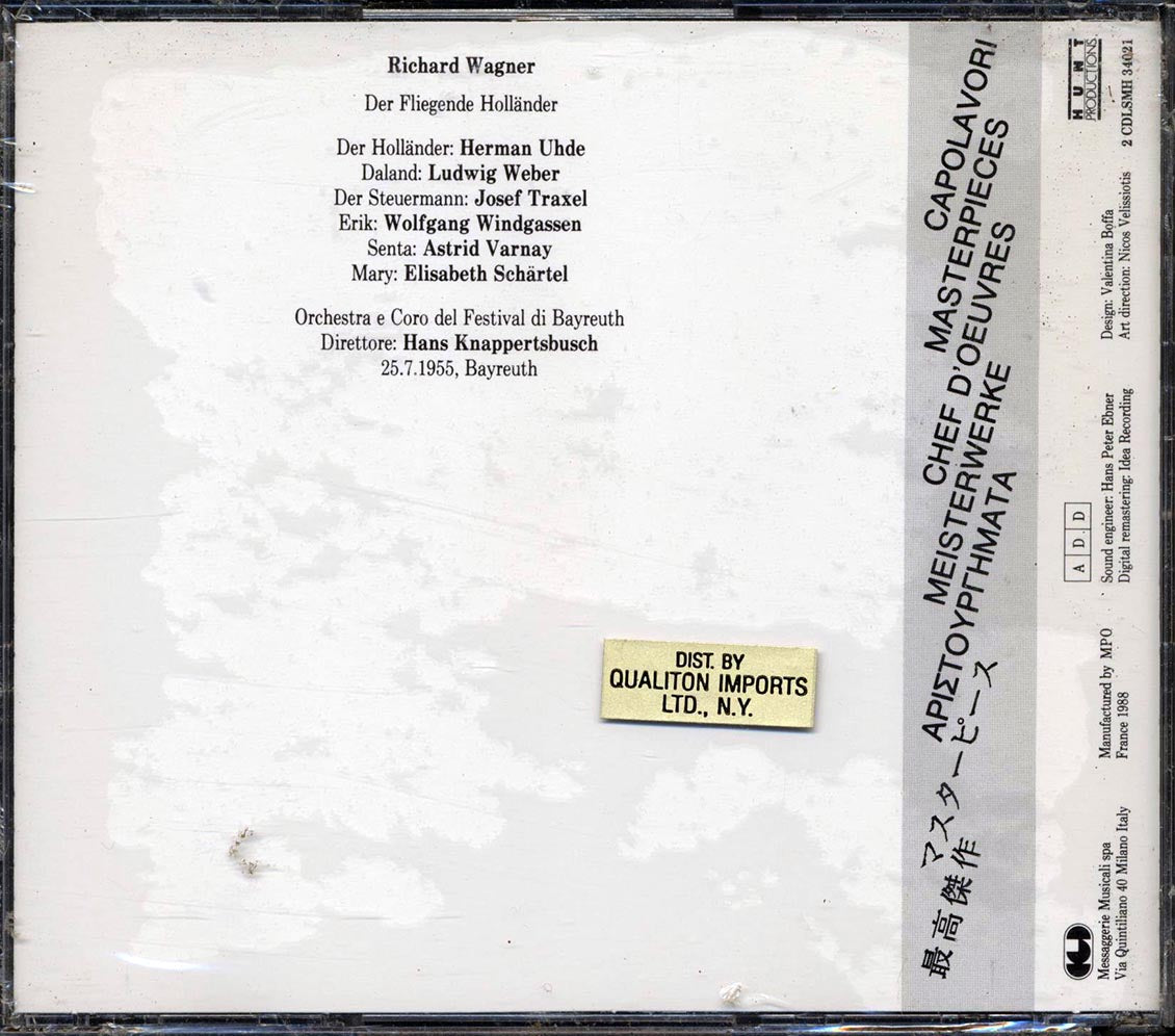 Richard Wagner, Uhde, Varnay, Weber, Hans Knappertsbusch - Der Fliegende Hollander (28 tracks) (2xCD)